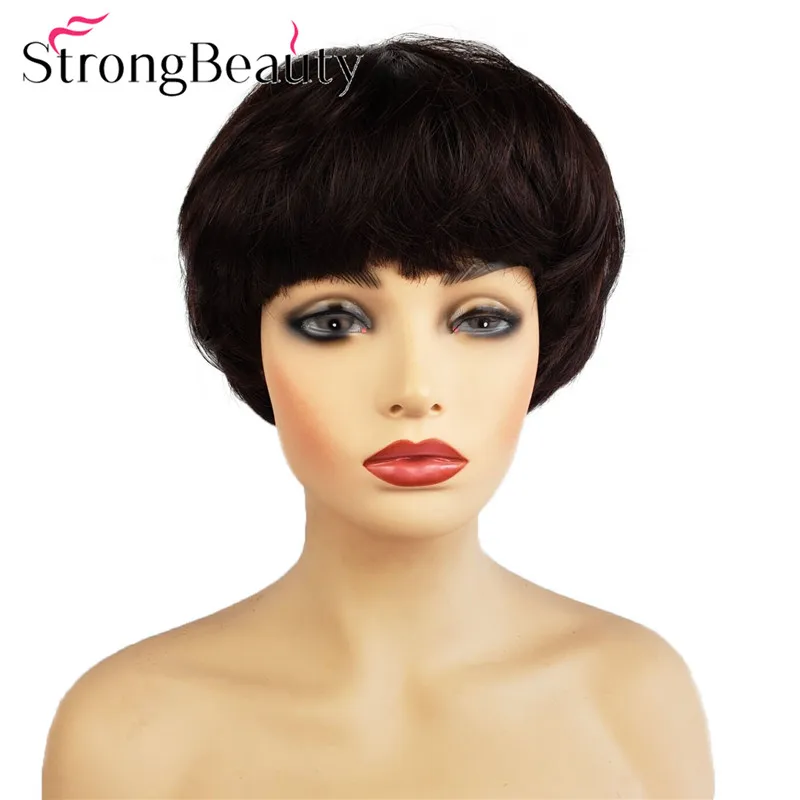 

StrongBeauty Short Straight Synthetic Wigs Heat Resistant Capless Hair Women Wig 4 Colors