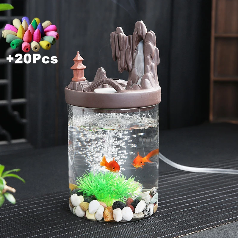 20Incense Handmade Creative Gifts Multi-function Home Decorations Micro-Landscape Viewing Backflow Incense Burner Mini Fish Tank
20Incense Handmade Creative Gifts Multi-function Home Decorations Micro-Landscape Viewing Backflow Incense Burner Mini Fish Tank
