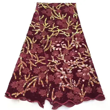 high quality French sequence sequins net lace,African velvet tulle mesh sequence lace fabric for party dress 5yards/lot Red
high quality French sequence sequins net lace,African velvet tulle mesh sequence lace fabric for party dress 5yards/lot Red