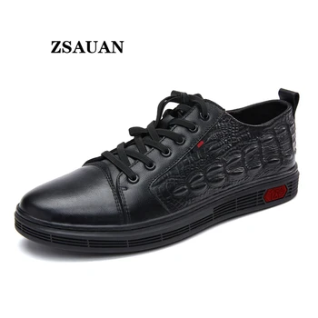 ZSAUAN Men Casual Fashion Crocodile Patter Tide Shoes Daily Protable Elastic Lace-up Cow Leather Casual Shoes Men Flats Spring
ZSAUAN Men Casual Fashion Crocodile Patter Tide Shoes Daily Protable Elastic Lace-up Cow Leather Casual Shoes Men Flats Spring