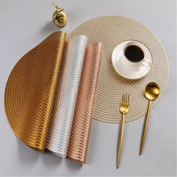 Light Golden Round Placemat Heat-Resistant Stain Resistant Anti-Skid Washable PVC Table Mat Washable Woven Vinyl Placemat
Light Golden Round Placemat Heat-Resistant Stain Resistant Anti-Skid Washable PVC Table Mat Washable Woven Vinyl Placemat
