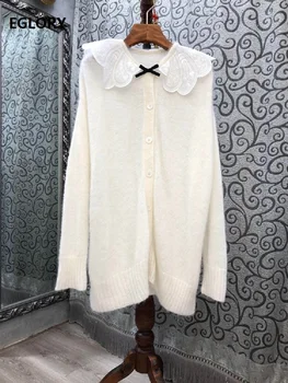 2020 Autumn Winter Fashion Long Cardigan Jackets High Quality Women Lace Turn-down Collar Long Sleeve Casual Knitted Sweaters
2020 Autumn Winter Fashion Long Cardigan Jackets High Quality Women Lace Turn-down Collar Long Sleeve Casual Knitted Sweaters