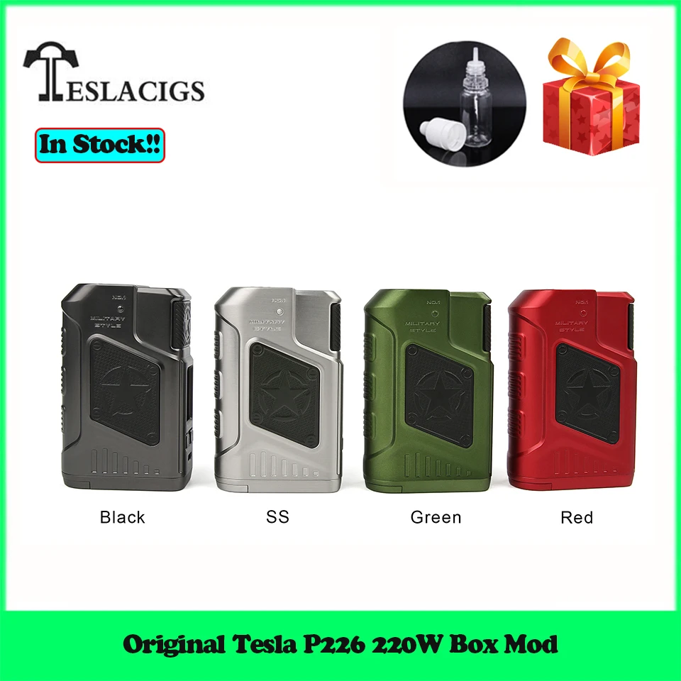 

Original Teslacigs Vape Mod Tesla P226 220W TC Box MOD with OLED screen Teslacigs E Cigarette Vaporizer Mod vs Punk 220W Mod