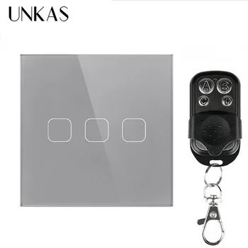UNKAS EU/UK Standard Gray Smart Home Wireless Remote Control Light Switch 1/2/3 gang RF433 Remote Control Wall Touch Switch
UNKAS EU/UK Standard Gray Smart Home Wireless Remote Control Light Switch 1/2/3 gang RF433 Remote Control Wall Touch Switch