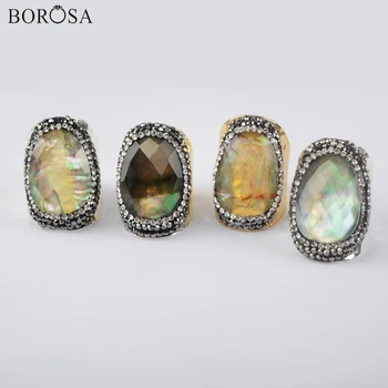 BOROSA 5Pcs Natural Shell Rings Gold Color Mother of Pearl Ring Cubic Zirconia Ring Handmade Rhinestone Ring Jewelry JAB977
BOROSA 5Pcs Natural Shell Rings Gold Color Mother of Pearl Ring Cubic Zirconia Ring Handmade Rhinestone Ring Jewelry JAB977