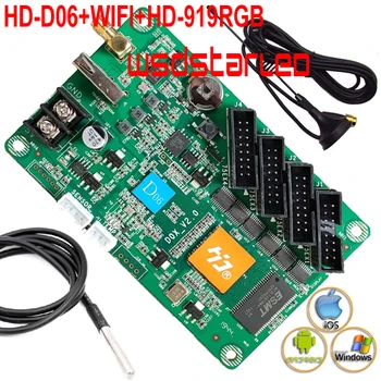 HD-D06+WIFI+HD-919RGB Temperature Sensor 1024*64 HD 06 Animation Image Text Door lintel WIFI Full color led display control card
HD-D06+WIFI+HD-919RGB Temperature Sensor 1024*64 HD 06 Animation Image Text Door lintel WIFI Full color led display control card