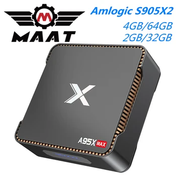 MAAT 4GB Ram 64GB Video Recording Amlogic S905X2 TV Box Android 8.1 Quad Core H.265 4K BT4.2 2.4G/5GHz Wifi Set Top Box A95X Max
MAAT 4GB Ram 64GB Video Recording Amlogic S905X2 TV Box Android 8.1 Quad Core H.265 4K BT4.2 2.4G/5GHz Wifi Set Top Box A95X Max