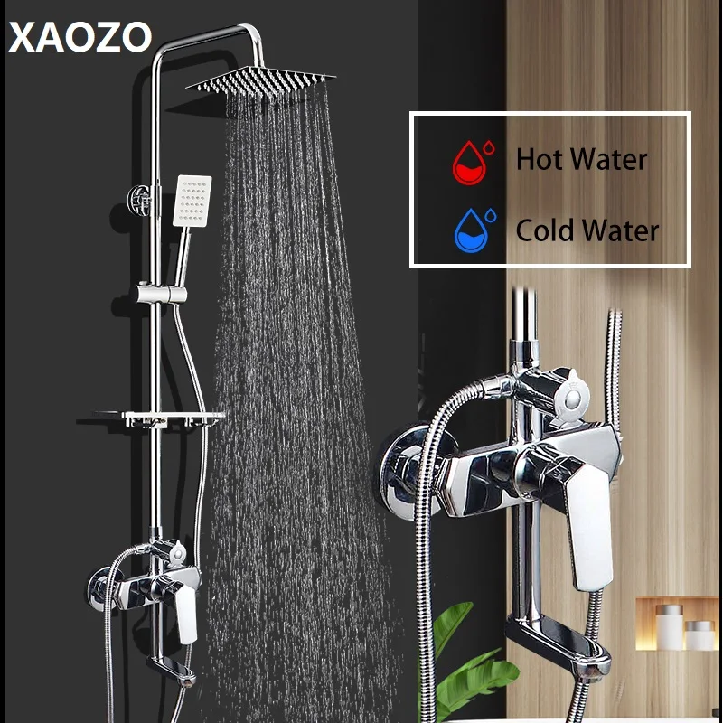 Bathroom Shower Set Bath Shower Mixer with Hand Shower button Head Faucet Rainfall Shower Rain Waterfall Brass Faucets Set
Bathroom Shower Set Bath Shower Mixer with Hand Shower button Head Faucet Rainfall Shower Rain Waterfall Brass Faucets Set