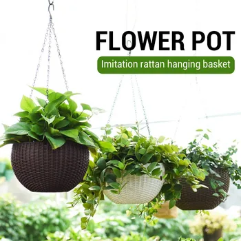 Garden Pot Chain Hanging Planters Flower Pot Basket Home Decor Balcony Hydroponic Plants Imitation Rattan Weaving PP Creative
Garden Pot Chain Hanging Planters Flower Pot Basket Home Decor Balcony Hydroponic Plants Imitation Rattan Weaving PP Creative