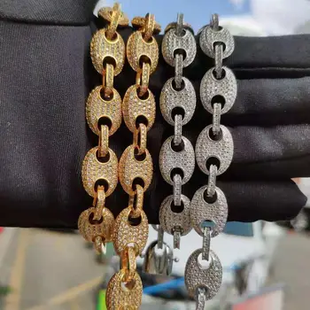 Fashionable personality micro inlaid zircon piggy nose chain hip hop couple copper inlaid zircon coffee bean necklace
Fashionable personality micro inlaid zircon piggy nose chain hip hop couple copper inlaid zircon coffee bean necklace