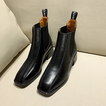 Square Toe Ankle Boots Black Leather Slip On Nubuck Chelsea Boots Patent Leather Women Shoes
Square Toe Ankle Boots Black Leather Slip On Nubuck Chelsea Boots Patent Leather Women Shoes
