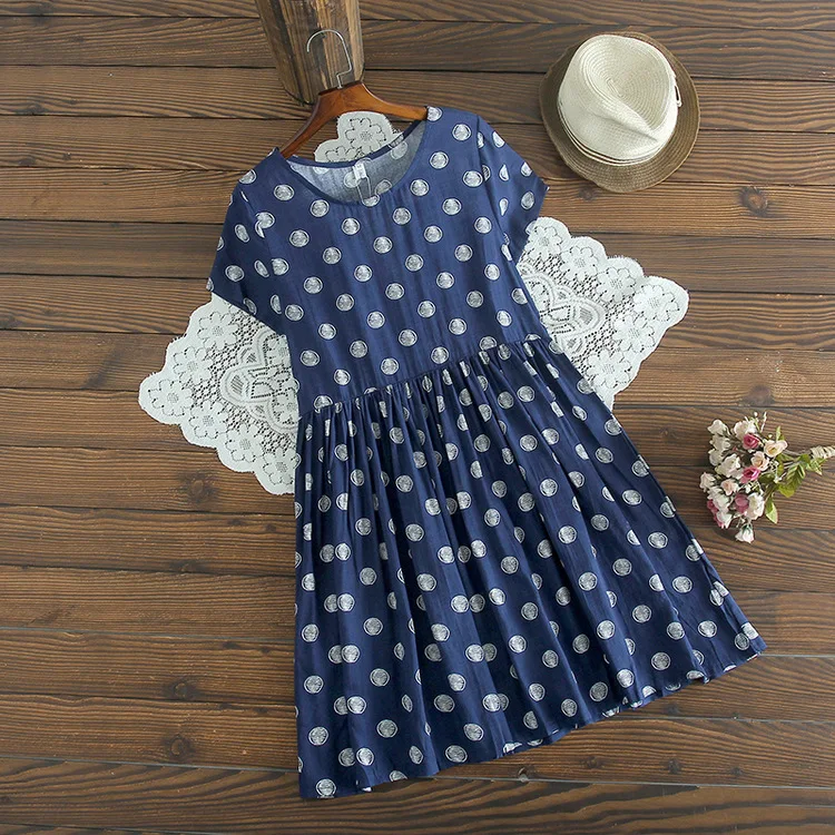 Summer New Style Hipster College Style Loose And Plus-sized Polka Dot Printed Sleeveless Cotton Linen Dress Fashion S20125
Summer New Style Hipster College Style Loose And Plus-sized Polka Dot Printed Sleeveless Cotton Linen Dress Fashion S20125