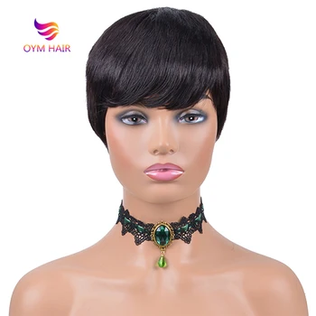 OYM Short Pixie Cut Wig Straight Human Hair Wigs For Black Women 150% Brazilian Remy Full Wigs With Bangs Human Hair
OYM Short Pixie Cut Wig Straight Human Hair Wigs For Black Women 150% Brazilian Remy Full Wigs With Bangs Human Hair