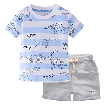 BINIDUCKLING 2020 Kids Boy Short Sleeve T-Shirt and Shorts 100% Cotton Boy Stripe Clothes Set Summer Dinosaur Printed Clothing
BINIDUCKLING 2020 Kids Boy Short Sleeve T-Shirt and Shorts 100% Cotton Boy Stripe Clothes Set Summer Dinosaur Printed Clothing