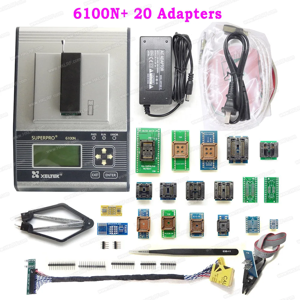 XELTEK SuperPro 6100N Universal Programmer IC Chip Device + 20 Adapters With EDID code + IC Chip Extractor
XELTEK SuperPro 6100N Universal Programmer IC Chip Device + 20 Adapters With EDID code + IC Chip Extractor
