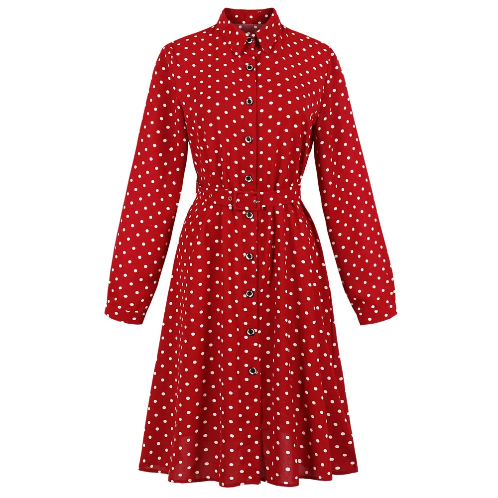 Wipalo S-4XL Women Dress Lapel Dot Printing Button Fly Hot Sale Long Sleeve Patchwork A-Line Dress Casual Women Vintage Dress
Wipalo S-4XL Women Dress Lapel Dot Printing Button Fly Hot Sale Long Sleeve Patchwork A-Line Dress Casual Women Vintage Dress
