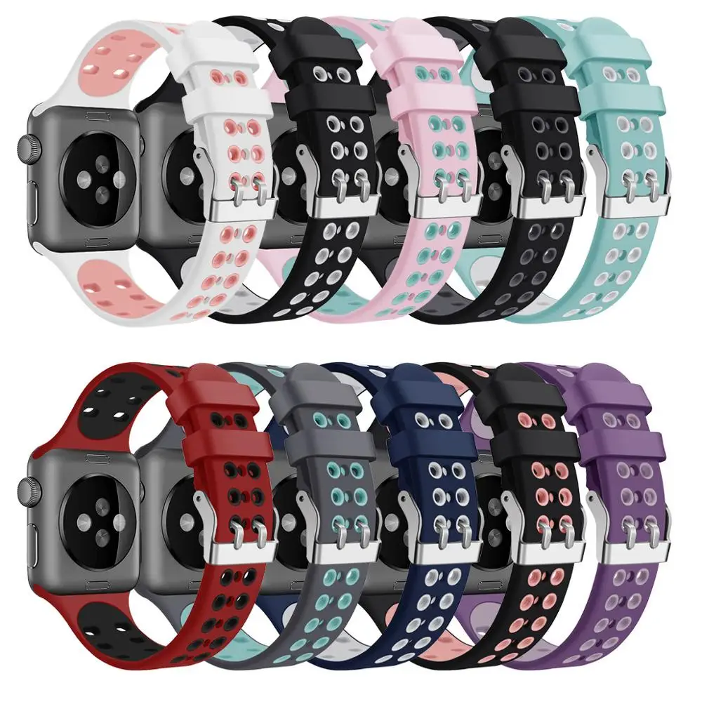 Фото Силиконовый спортивный ремешок для Apple Watch 5 4 3 2 1 42 мм 38 резиновый браслет Nike + Iwatch 40