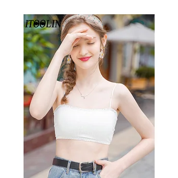 ITOOLIN Sexy Lace Boob Tue Top With Cups Detachable Chest Pad Tube Top Women Spaghetti Crop Bustier Top With Open Shoulders Cami 
ITOOLIN Sexy Lace Boob Tue Top With Cups Detachable Chest Pad Tube Top Women Spaghetti Crop Bustier Top With Open Shoulders Cami