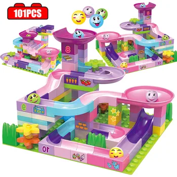 Marble Race Run Maze Balls Track model Building Blocks Compatible Duploed Big Size Funnel Slide Bricks gifts Toys For Girls Kids
Marble Race Run Maze Balls Track model Building Blocks Compatible Duploed Big Size Funnel Slide Bricks gifts Toys For Girls Kids