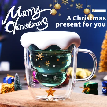 Creative Christmas Mug Glass Christmas Tree Star Cup High Temperature Double Water Cup Party Xmas Gifts Telescopic Travel Mug 
Creative Christmas Mug Glass Christmas Tree Star Cup High Temperature Double Water Cup Party Xmas Gifts Telescopic Travel Mug