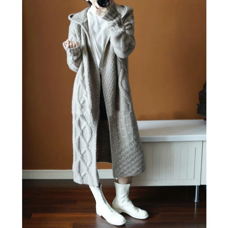 2021 Autumn Winter Mid-Length Cardigan Sweater Hooded Women Sweater Jacket Solid Color Large Size Cardigan Sweater
2021 Autumn Winter Mid-Length Cardigan Sweater Hooded Women Sweater Jacket Solid Color Large Size Cardigan Sweater