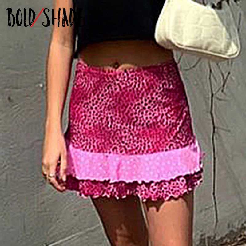 Bold Shade Pink Leopard Print A-line Skirts Patchwork 90s Vintage High Waist Mini Skirt E-girl Aesthetic Fashion Women Ruffles
Bold Shade Pink Leopard Print A-line Skirts Patchwork 90s Vintage High Waist Mini Skirt E-girl Aesthetic Fashion Women Ruffles