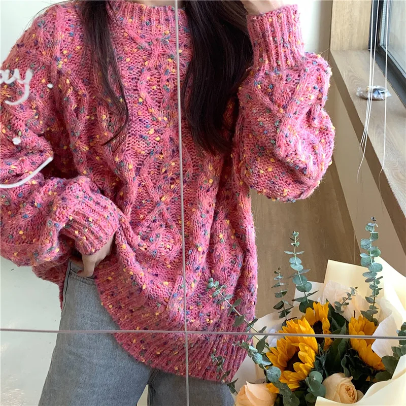 Lazy Oaf Women Sweaters And Pullovers Pink Korean Style Oversized Sweater Blusa Termica Cute Kawaii Blue Sweters Invierno 2020 
Lazy Oaf Women Sweaters And Pullovers Pink Korean Style Oversized Sweater Blusa Termica Cute Kawaii Blue Sweters Invierno 2020
