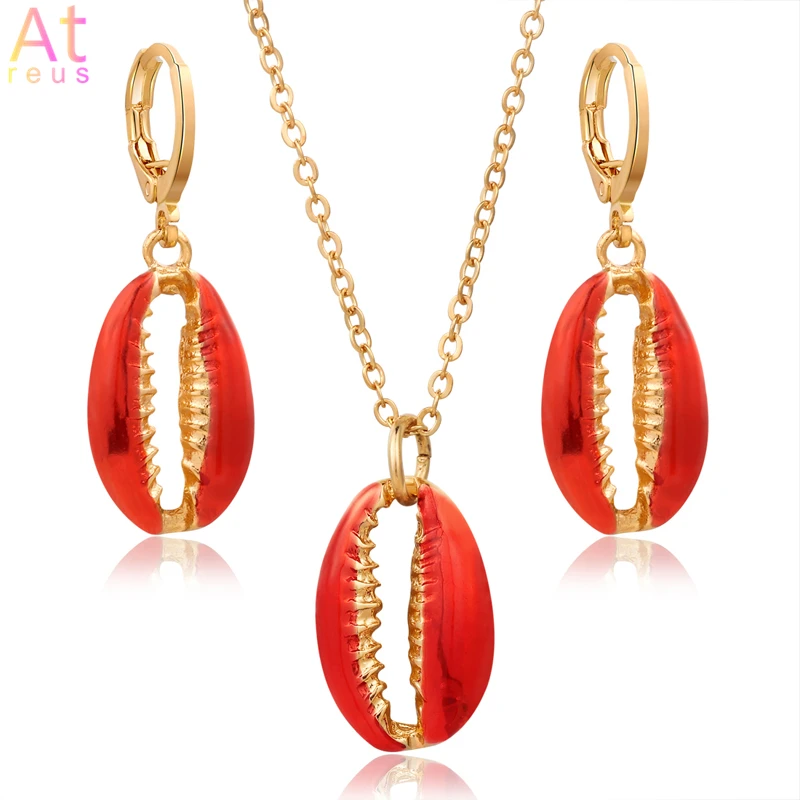 Orange Red Lucite Shell Jewelry Set Women Boho Fashion Gold Link Chain Metal Shell Pendant Necklace Conch Hoop Drop Earrings
Orange Red Lucite Shell Jewelry Set Women Boho Fashion Gold Link Chain Metal Shell Pendant Necklace Conch Hoop Drop Earrings