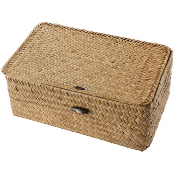 Seagrass Hand Woven Storage Box Storage Box Storage Basket Makeup Organizer Multipurpose Container with Lid
Seagrass Hand Woven Storage Box Storage Box Storage Basket Makeup Organizer Multipurpose Container with Lid