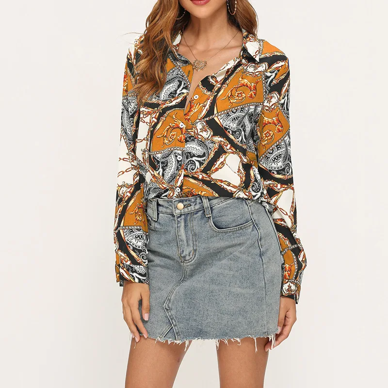 2020 Printing Chiffon Long Sleeve Shirt Retro Style Spring Summer Turn-down Collar Button Blusas Mujer De Moda Ey*
2020 Printing Chiffon Long Sleeve Shirt Retro Style Spring Summer Turn-down Collar Button Blusas Mujer De Moda Ey*
