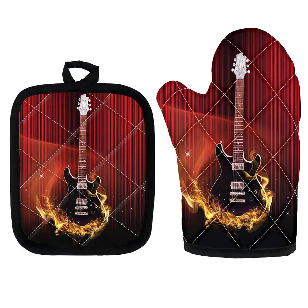 Fashion Guitar Pattern Set of 2 Microwave Oven Gloves Insulation Pads Oven Mitts for Cooking Baking BBQ Pot Holders Decorative
Fashion Guitar Pattern Set of 2 Microwave Oven Gloves Insulation Pads Oven Mitts for Cooking Baking BBQ Pot Holders Decorative