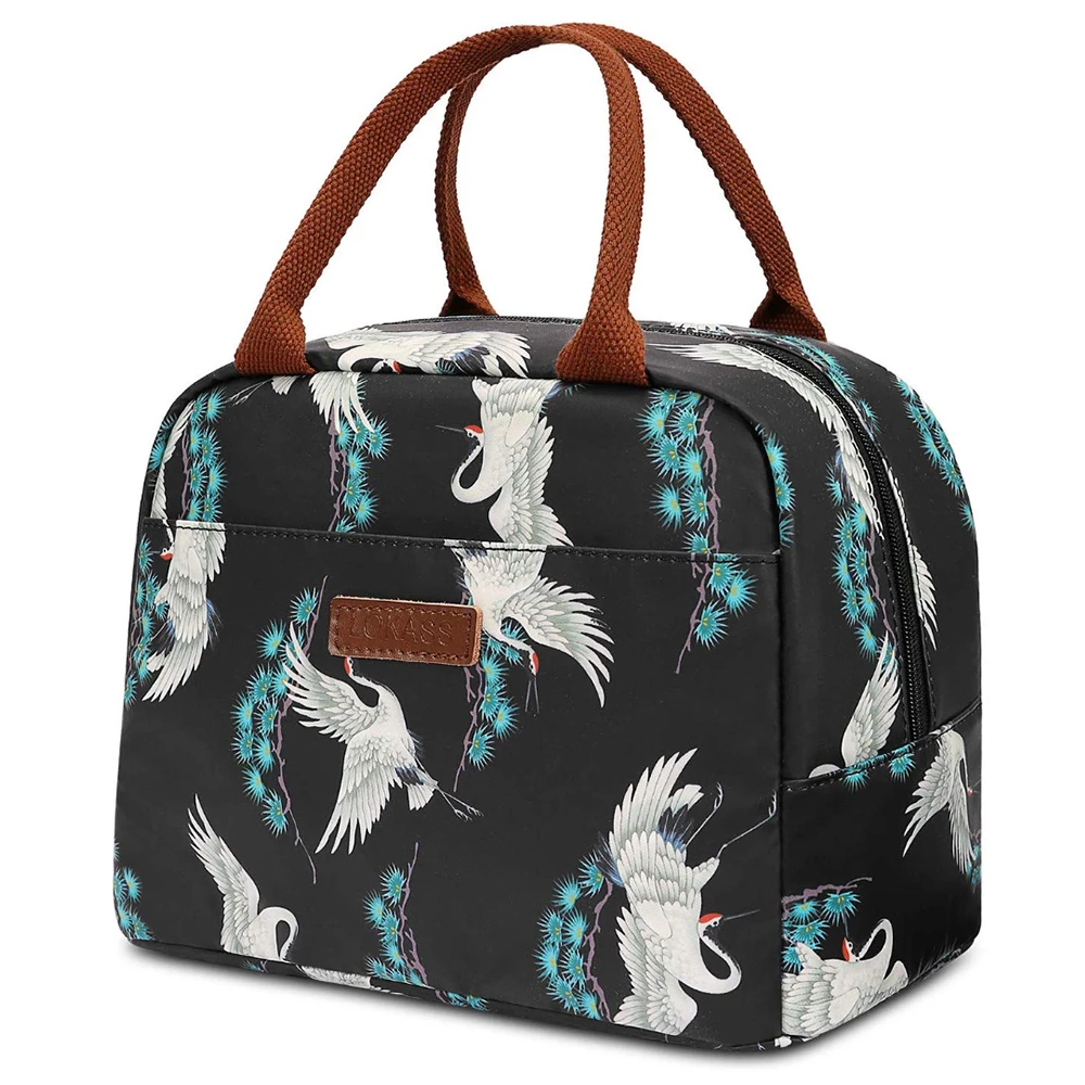 Folded Fresh Keeping Waterproof Nylon Lunch Bag Cooler Box Insulated Thermal Bag Insulation Icepack Lunch Case Red-crowned Crane 
Folded Fresh Keeping Waterproof Nylon Lunch Bag Cooler Box Insulated Thermal Bag Insulation Icepack Lunch Case Red-crowned Crane