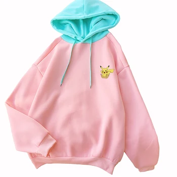 Pikachu Cartoon Print Hoodie Women Fleece Casual Streetwear Harajuku Japanese Pokemon Anime Sweatshirt Hit Color Spliced Clothes
Pikachu Cartoon Print Hoodie Women Fleece Casual Streetwear Harajuku Japanese Pokemon Anime Sweatshirt Hit Color Spliced Clothes