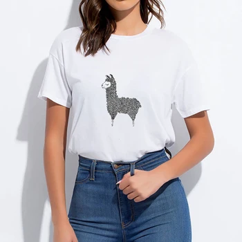 Funny Loose Alpaca Print Top Female T Shirt Casual Trendy Plus Size Hipster Summer Tshirt Harajuku Streetwear Lady Short Clothes
Funny Loose Alpaca Print Top Female T Shirt Casual Trendy Plus Size Hipster Summer Tshirt Harajuku Streetwear Lady Short Clothes