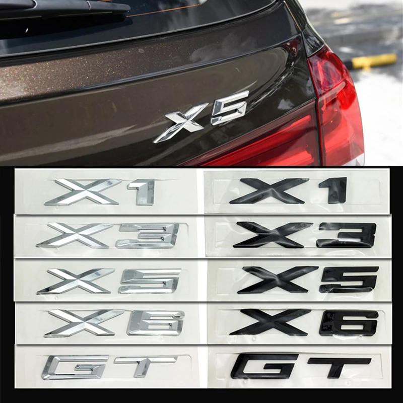 High Quality 3D Chrome Discharge Capacity Refitting Badge Sticker X-series Rear Trunk Lettering Number logo for X1 X3 X5 X6 GT
High Quality 3D Chrome Discharge Capacity Refitting Badge Sticker X-series Rear Trunk Lettering Number logo for X1 X3 X5 X6 GT