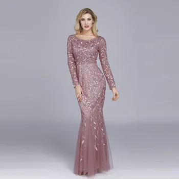 Large Size Female Evening Party Gown Elegant Lace Trumpt Prom Dress Appliques O-neck Full Sleeve Mermaid Vestidos De Festa
Large Size Female Evening Party Gown Elegant Lace Trumpt Prom Dress Appliques O-neck Full Sleeve Mermaid Vestidos De Festa