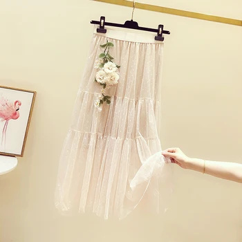 2020 Spring Summer New Sweet Hand-Flower Embroidered Mesh Skirt Elastic-Waist Mid Long A- Line Skirts Girls Ladies Fairy Skirt
2020 Spring Summer New Sweet Hand-Flower Embroidered Mesh Skirt Elastic-Waist Mid Long A- Line Skirts Girls Ladies Fairy Skirt
