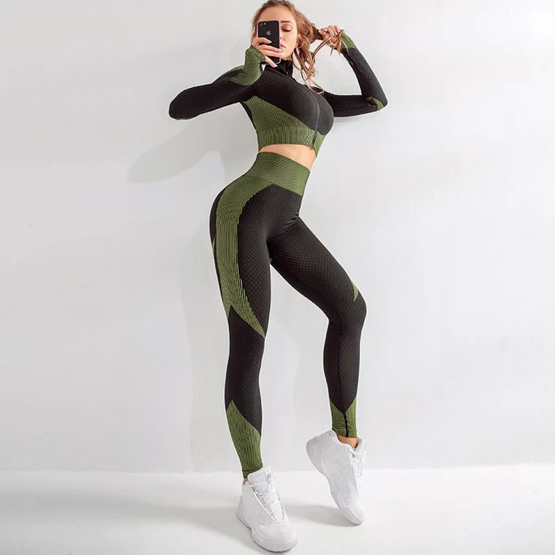 Seamless Yoga Set Women Fitness Gym Clothing Yoga Long Sleeve Shirts High Waist Running Leggings Workout Pants Sports Suits
Seamless Yoga Set Women Fitness Gym Clothing Yoga Long Sleeve Shirts High Waist Running Leggings Workout Pants Sports Suits