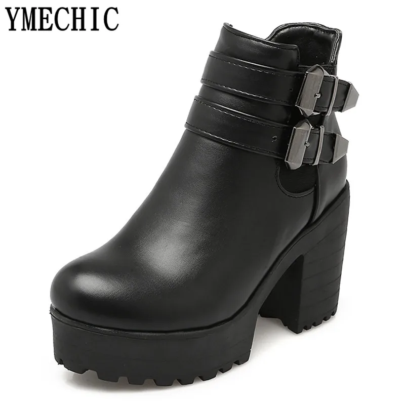 Lady's Buckles Thick Heel Ankle Platform Boots Female Black White Plus Size Punk Hih Heel Short Ankle Boots Shoes Woman
Lady's Buckles Thick Heel Ankle Platform Boots Female Black White Plus Size Punk Hih Heel Short Ankle Boots Shoes Woman