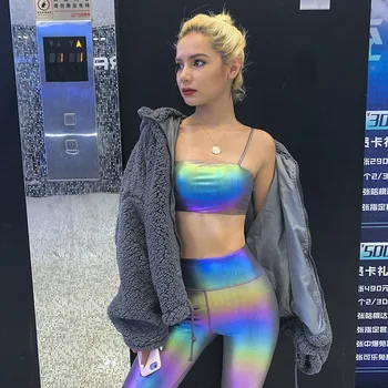 Spring Tracksuit Women Set Strap Crop Top Women + Pants Suit Reflective Two Piece Set Top And Pants Sporty Sexy Club Outfits
Spring Tracksuit Women Set Strap Crop Top Women + Pants Suit Reflective Two Piece Set Top And Pants Sporty Sexy Club Outfits