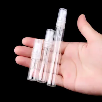

1pcs 3ML 5ML 10ML Portable Glass Spray Bottle Empty Perfume Atomizer Mini Test Tube Bottle Clear Glass Vials