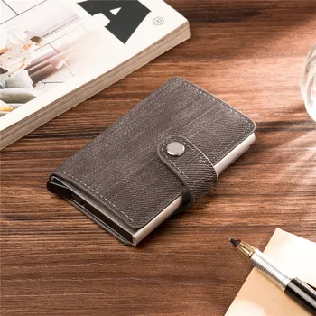 BISI GORO Top Quality Denim RFID Smart Wallets for Men 2020 New Business Button Aluminum Box Pop-up Money Bag Mini Wallet Purse
BISI GORO Top Quality Denim RFID Smart Wallets for Men 2020 New Business Button Aluminum Box Pop-up Money Bag Mini Wallet Purse