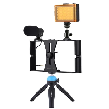 PULUZ Portable Phone Tripod Stand with Microphone and Holder Vlogging Kit Live Photography Set for iPhone Android
PULUZ Portable Phone Tripod Stand with Microphone and Holder Vlogging Kit Live Photography Set for iPhone Android
