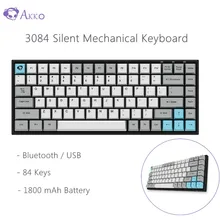 Оригинальная AKKO 3084 Бесшумная игровая механическая клавиатура
