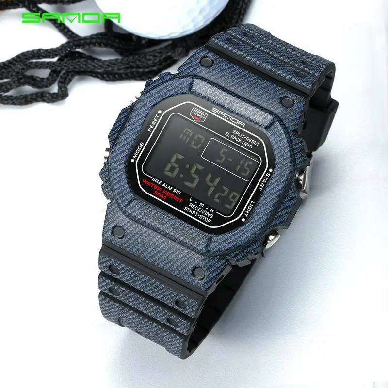 Mens Watch Sport Watch Waterproof LED Light Denim Silicone Alarm Date Week Display Relogio Masculino Digital Watch For Men
Mens Watch Sport Watch Waterproof LED Light Denim Silicone Alarm Date Week Display Relogio Masculino Digital Watch For Men