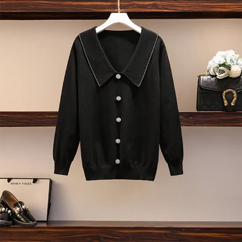Sweater Women Plus Size Casual Button Ruffled Collar Black Femme Pullover Knitted Sweater 4xl
Sweater Women Plus Size Casual Button Ruffled Collar Black Femme Pullover Knitted Sweater 4xl