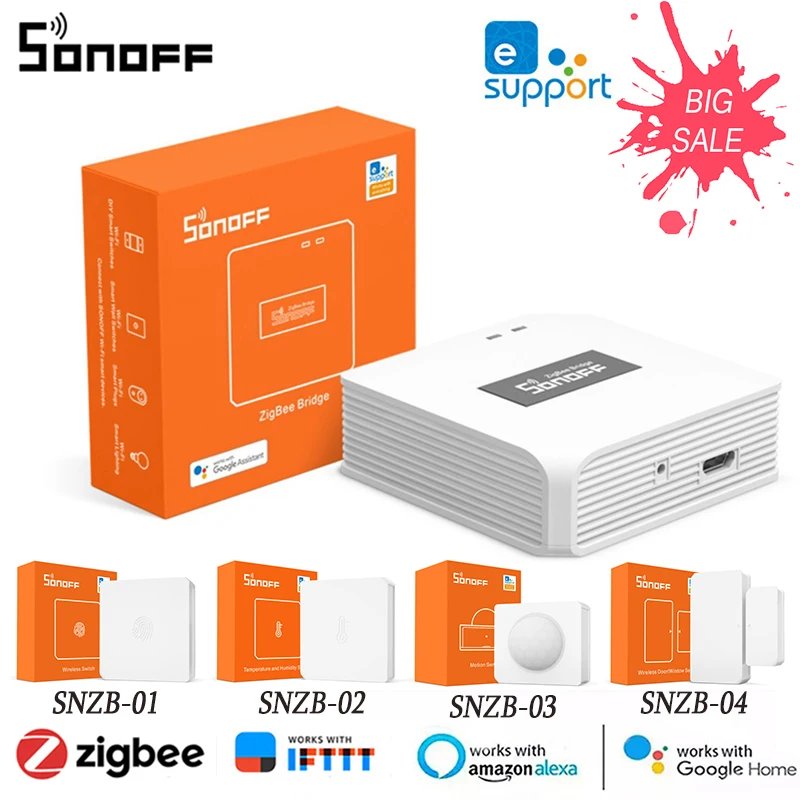 SONOFF Zigbee Bridge/Wireless Switch/Temperature And Humidity Sensor/Motion Sensor/Door Sensor Support Ewelink Alexa Google Home |