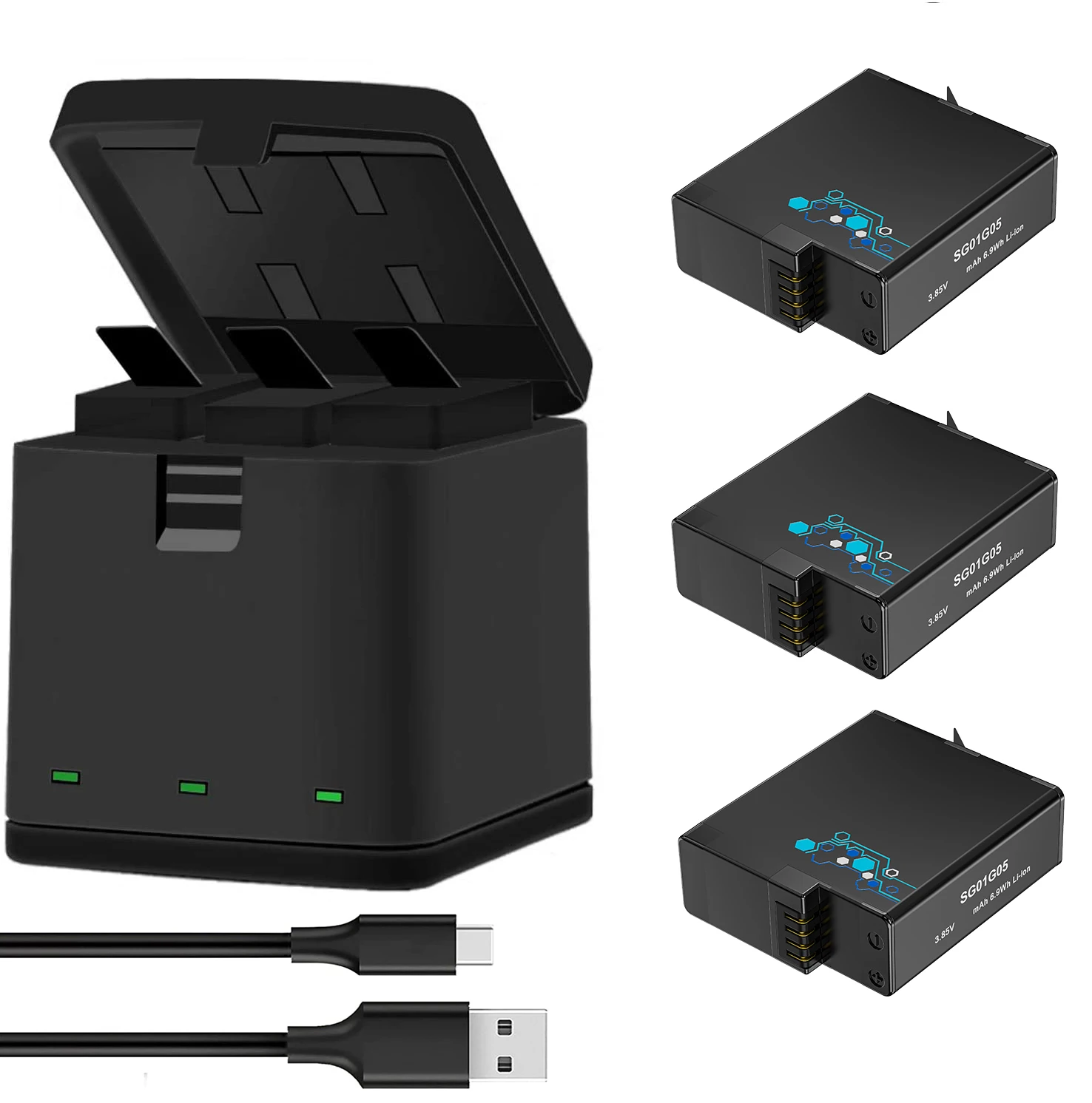 BINPAI Hero 8 Battery for GOPro Battery and 3-Channel LED USB Storage Charger for Gopro Hero 8/7/6/5 Black Camera Accessories
BINPAI Hero 8 Battery for GOPro Battery and 3-Channel LED USB Storage Charger for Gopro Hero 8/7/6/5 Black Camera Accessories