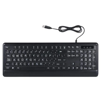 Large Font Print USB LED Backlit Keyboard 104 Keys Standard Full Size Computer Keyboard - White Backlit
Large Font Print USB LED Backlit Keyboard 104 Keys Standard Full Size Computer Keyboard - White Backlit