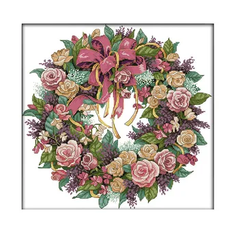 A Wreath of Roses Patterns Counted Cross Stitch 11CT Cross Stitch Set Wholesale Cross-Stitch Kit Embroidery Needlework
A Wreath of Roses Patterns Counted Cross Stitch 11CT Cross Stitch Set Wholesale Cross-Stitch Kit Embroidery Needlework